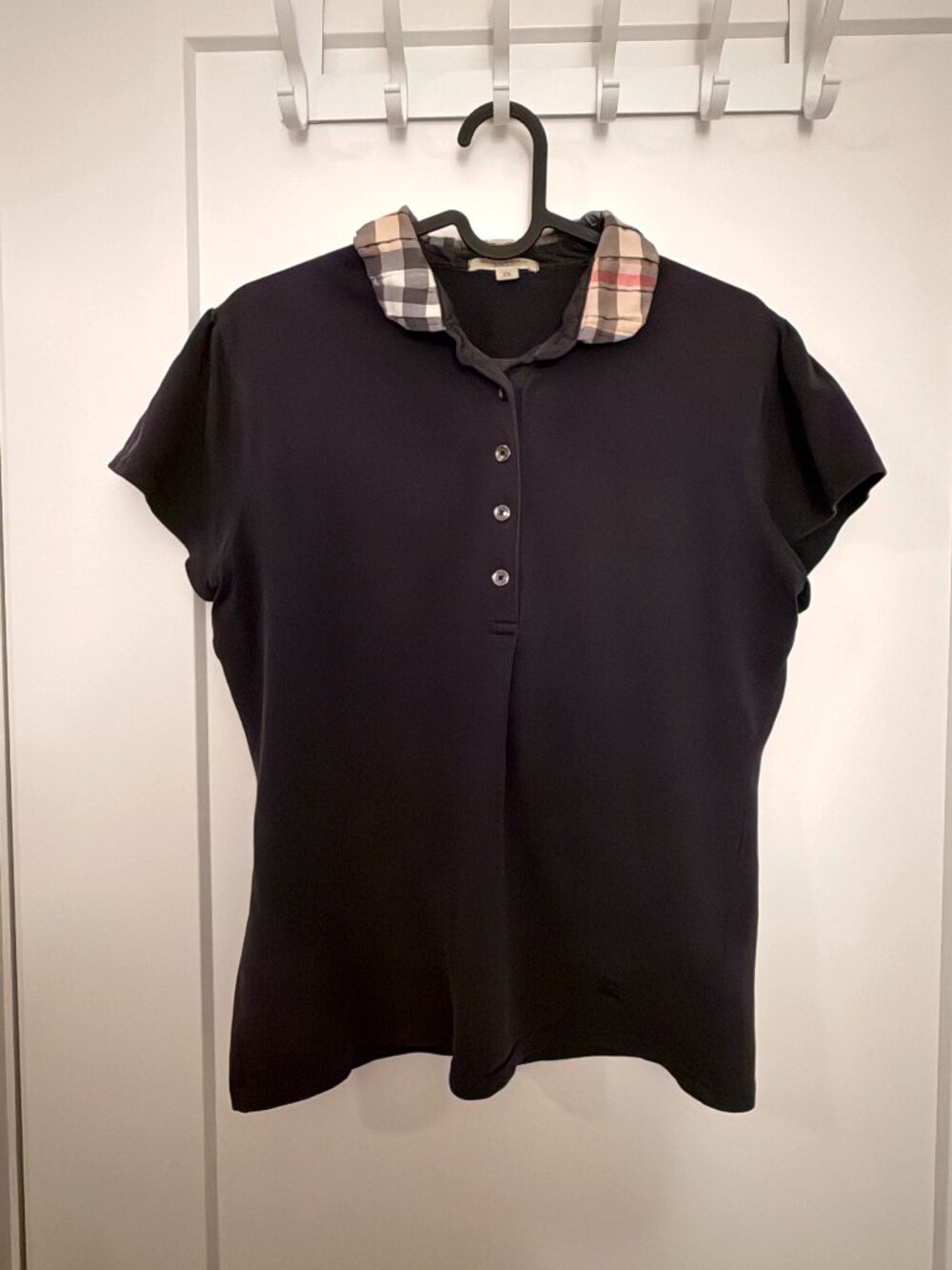 Authentic Burberry Classic Check-Collar Polo Top